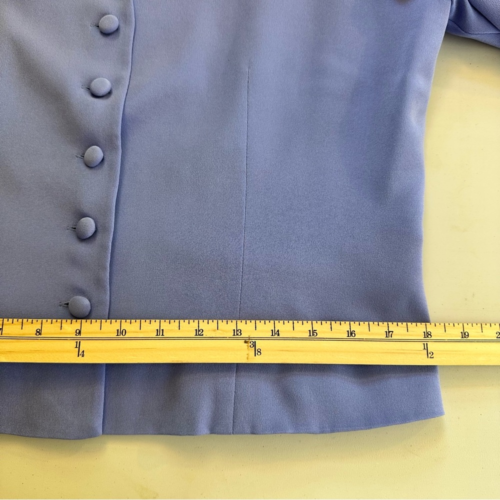 Maggy London 100% Silk 2-Piece Sz 12 Skirt Suit Periwinkle Lined MOB Formal - Picture 8 of 16